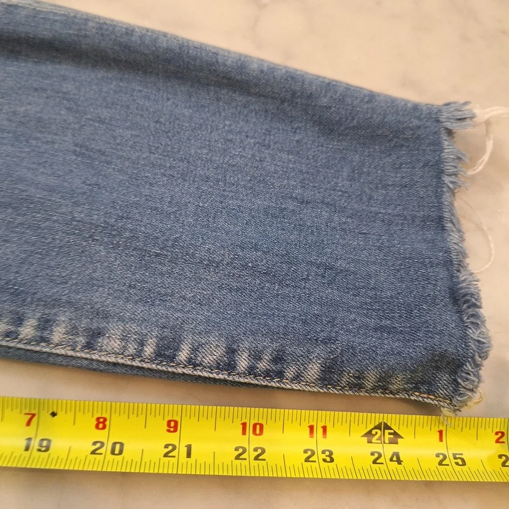 AG Adriano Goldschmied Jeans Wom Sz 31R Blue AG-ED Denim Raw‎ Hem Straight Leg